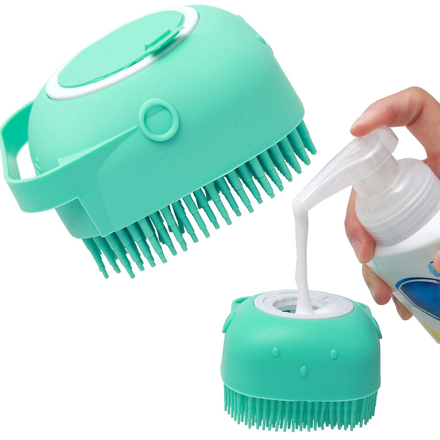Pet Dog & Cat Shampoo Massager Brush – Soft Silicone Grooming & Bathing Comb
