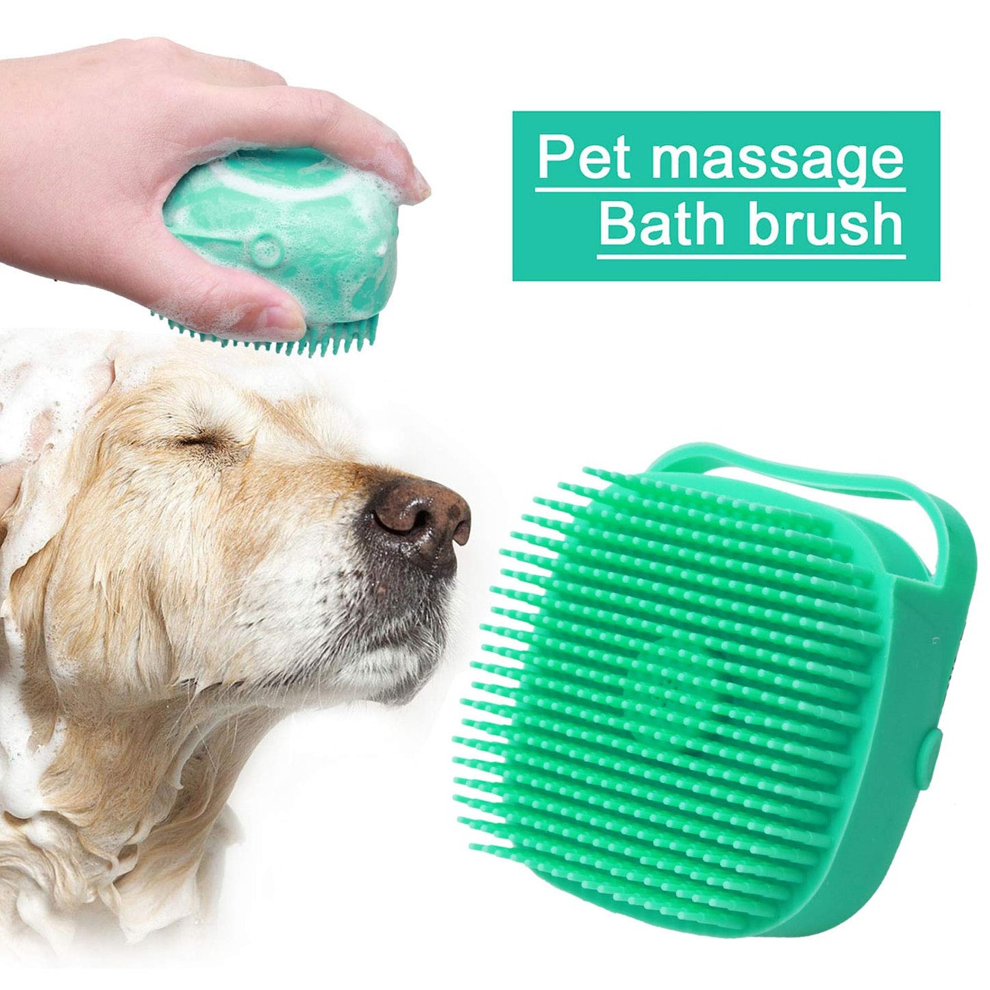 Pet Dog & Cat Shampoo Massager Brush – Soft Silicone Grooming & Bathing Comb