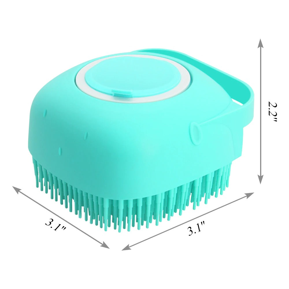 Pet Dog & Cat Shampoo Massager Brush – Soft Silicone Grooming & Bathing Comb