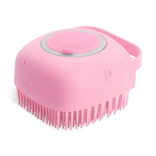 Pet Dog & Cat Shampoo Massager Brush – Soft Silicone Grooming & Bathing Comb