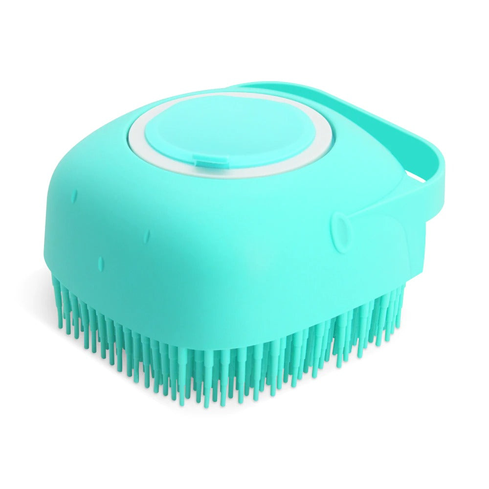 Pet Dog & Cat Shampoo Massager Brush – Soft Silicone Grooming & Bathing Comb