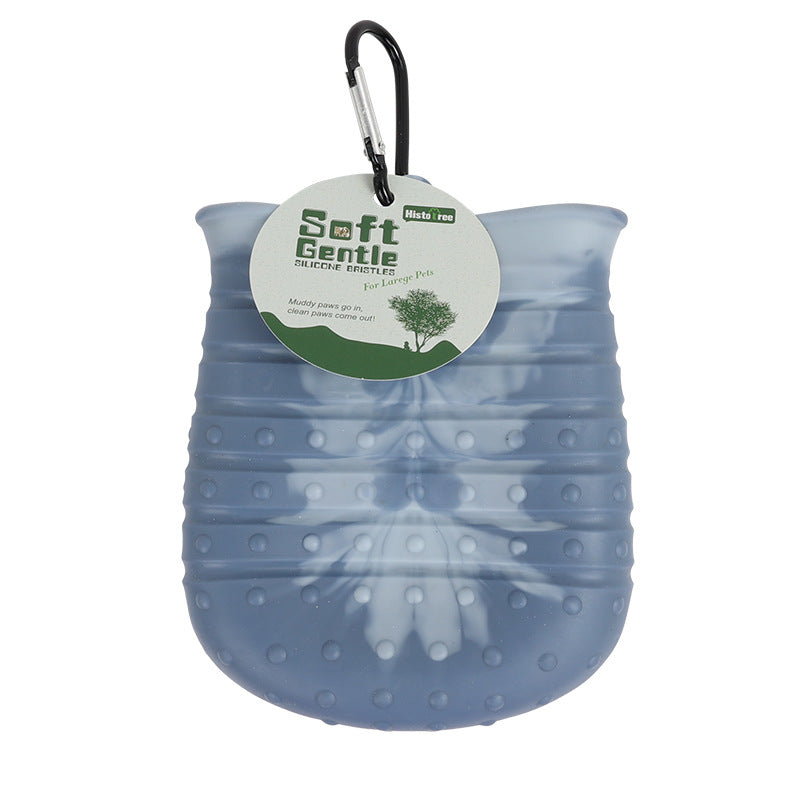 2-in-1 Dog Paw Cleaner Cup – Soft Pet Foot Washer & Brush | Portable Paw Cleaning Bucket