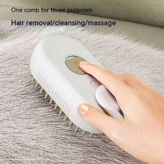3-in-1 Cat & Dog Steam Brush – Electric Spray Hair Removal & Massage Grooming Comb