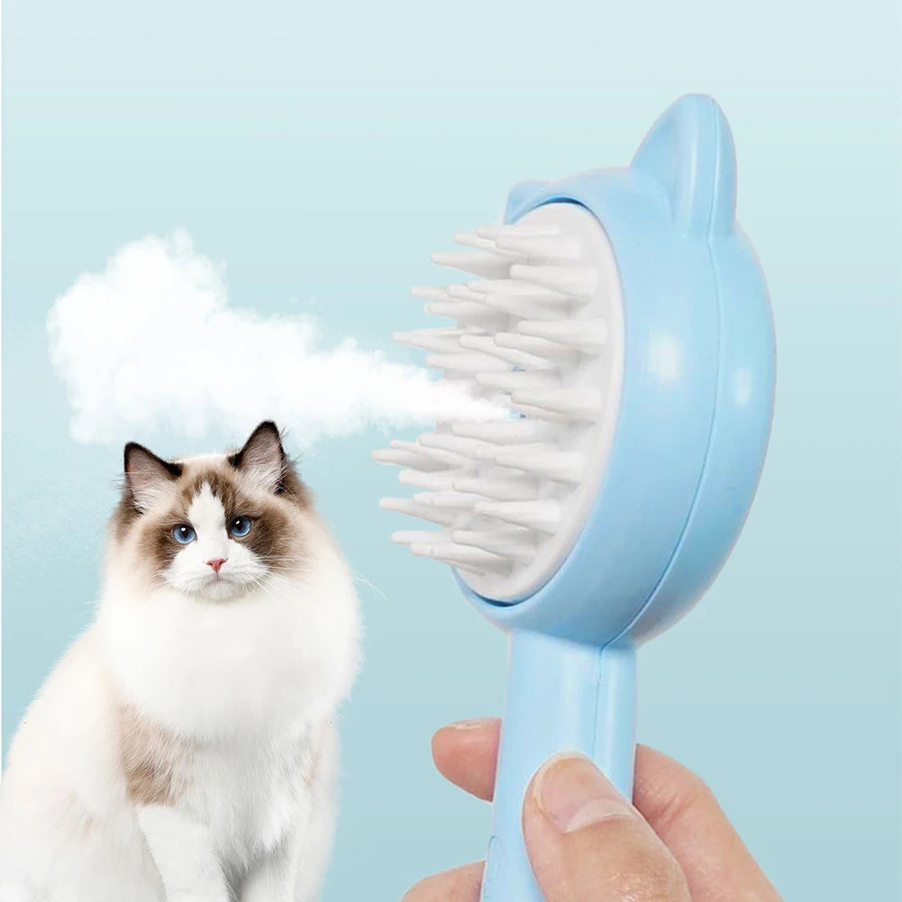 Hair Cleaning Brush with Mist – Multifunctional Rechargeable Self-Cleaning Cat & Dog Grooming Brush