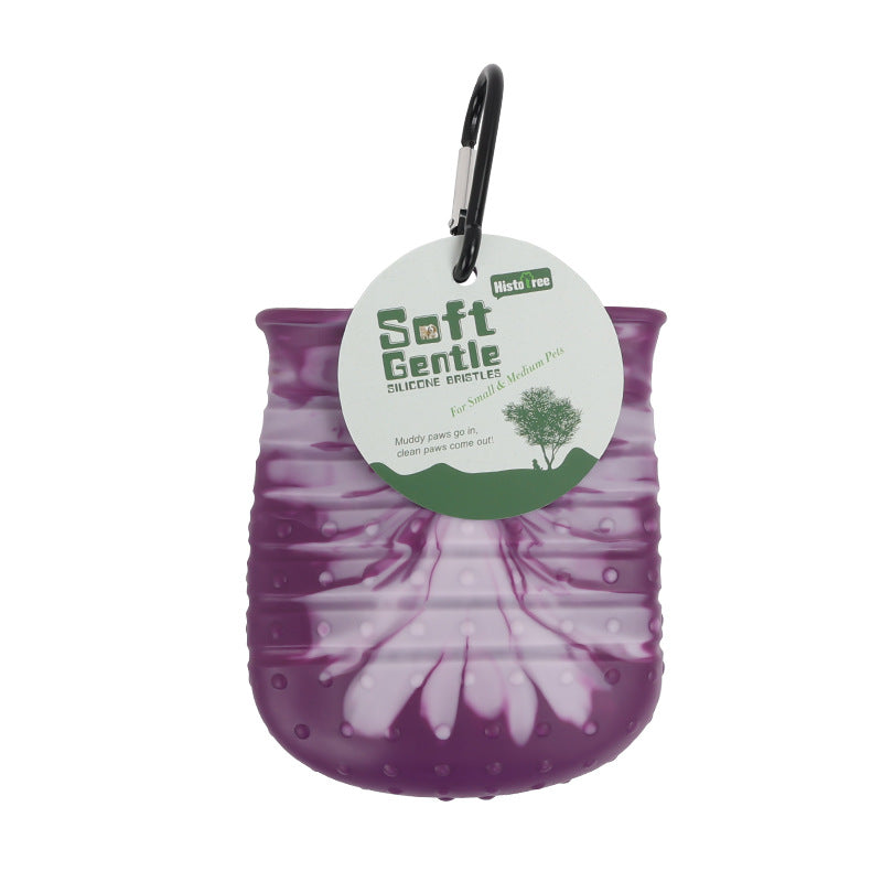2-in-1 Dog Paw Cleaner Cup – Soft Pet Foot Washer & Brush | Portable Paw Cleaning Bucket
