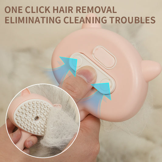 Hair Cleaning Brush with Mist – Multifunctional Rechargeable Self-Cleaning Cat & Dog Grooming Brush