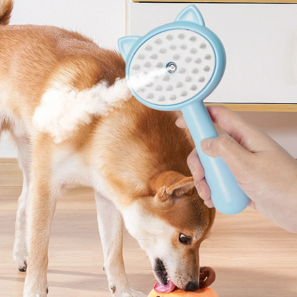 Hair Cleaning Brush with Mist – Multifunctional Rechargeable Self-Cleaning Cat & Dog Grooming Brush