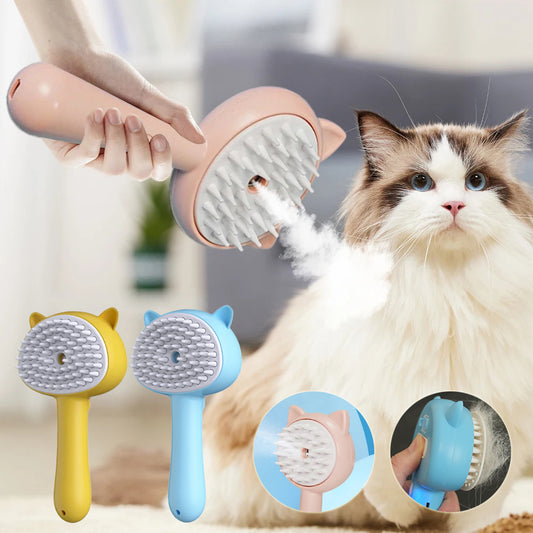 Hair Cleaning Brush with Mist – Multifunctional Rechargeable Self-Cleaning Cat & Dog Grooming Brush