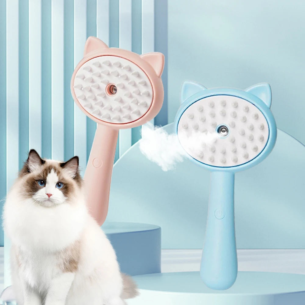 Hair Cleaning Brush with Mist – Multifunctional Rechargeable Self-Cleaning Cat & Dog Grooming Brush