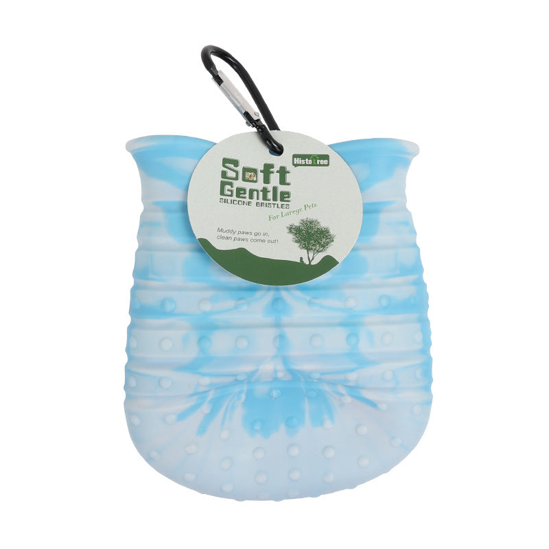 2-in-1 Dog Paw Cleaner Cup – Soft Pet Foot Washer & Brush | Portable Paw Cleaning Bucket